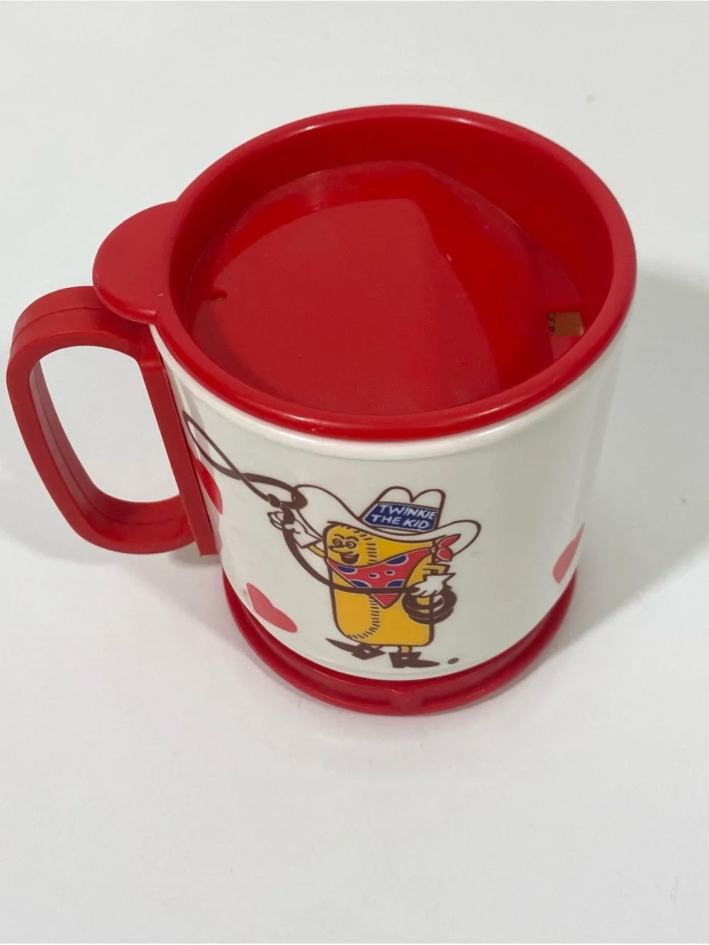 Vintage 80’s Hostess Twinkie The Kid Red & White Plastic Travel Mug